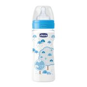 Biberon Chicco WellBeing PP, boy, 330ml, t.s., flux rapid, 4+luni, 0%BPA - CHC2063520-7