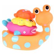 Jucarie de baie Melc cu 3 Animale Marine Eddy Toys Portocaliu ERFED96203-P