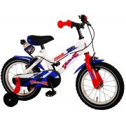 Bicicleta pentru copii Volare Super Children White 91436-IT 14 inch cu roti ajutatoare si frana de mana - SOLVOL91436-IT