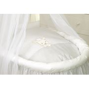 Cos Bebe Cu Suport Pe Roti, Saltea, Lenjerie Si Baldachin, Sweet Dreams Gri Pjb66090