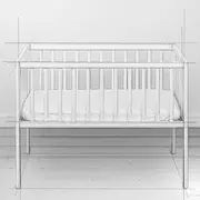 Patut Mic, Co-sleeping Din Lemn, Classic Alb Cu Saltea Cocos Spuma Cocos 90 X 40 X 7 Cm Pjbbedside_white