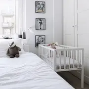 Patut Mic, Co-sleeping Din Lemn, Classic Alb Cu Saltea Cocos Spuma Cocos 90 X 40 X 7 Cm Pjbbedside_white