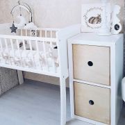 Patut Mic, Co-sleeping Din Lemn, Alb Cu Saltea Cocos Spuma Cocos 90 X 40 X 7 Cm Pjbbedside_white01
