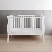 Patut Din Lemn Pentru Bebe, Inaltime Saltea Reglabila, Noble Alb 120x60 Cm Pjbnoble_cot_white