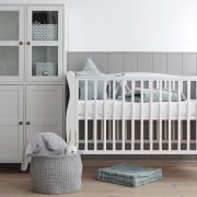 Patut Din Lemn Pentru Bebe, Inaltime Saltea Reglabila, Noble Alb 120x60 Cm Pjbnoble_cot_white