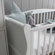 Patut Din Lemn Pentru Bebe, Inaltime Saltea Reglabila, Noble Alb 120x60 Cm Pjbnoble_cot_white
