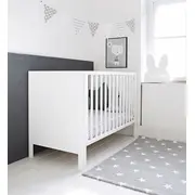 Patut Din Lemn Pentru Bebe, Inaltime Saltea Reglabila, Smooth Alb 120x60 Cm Pjbsmooth_cot_white