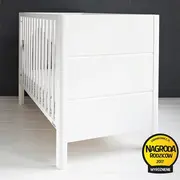 Patut Din Lemn Pentru Bebe, Inaltime Saltea Reglabila, Smooth Alb 120x60 Cm Pjbsmooth_cot_white