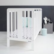 Patut Din Lemn Pentru Bebe, Inaltime Saltea Reglabila, Star Baby Alb 120x60 Cm Pjbstar_cot_white