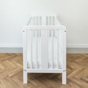 Patut Din Lemn Pentru Bebe, Inaltime Saltea Reglabila, Star Baby Alb 120x60 Cm Pjbstar_cot_white