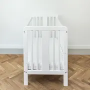 Patut Din Lemn Pentru Bebe, Inaltime Saltea Reglabila, Star Baby Alb 120x60 Cm Pjbstar_cot_white
