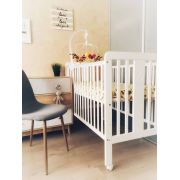 Patut Din Lemn Pentru Bebe, Inaltime Saltea Reglabila, Star Baby Alb 120x60 Cm Pjbstar_cot_white