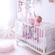 Patut Din Lemn Pentru Bebe, Inaltime Saltea Reglabila, Star Baby Alb 120x60 Cm Pjbstar_cot_white