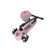 Trotineta Copii Pliabila, Reglabila, Roti Luminoase, Highwaykick 3 Led Rose, 3-6 Ani, Pana La 50 Kg, Scoot  Ride Pjb96346