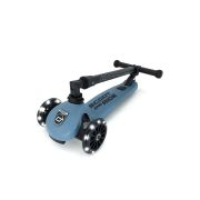 Trotineta Copii Pliabila, Reglabila, Roti Luminoase, Highwaykick 3 Led Steel, 3-6 Ani, Pana La 50 Kg, Scoot  Ride Pjb96347