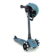 Trotineta Copii Pliabila, Reglabila, Roti Luminoase, Highwaykick 3 Led Steel, 3-6 Ani, Pana La 50 Kg, Scoot  Ride Pjb96347