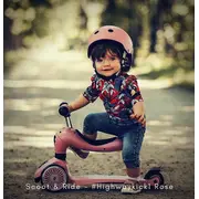 Trotineta Copii Cu Sezut, Transformabila 2in1, Highwaykick 1 Rose, 1-5 Ani, Pana La 50 Kg, Scoot  Ride Pjb96270