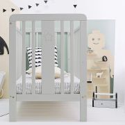 Patut Din Lemn Pentru Bebe, Inaltime Saltea Reglabila, Star Baby Gri 120x60 Cm Pjbstar_cot_grey