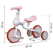 Bicicleta cu roti ajutatoare ecotoys lc-v1311 - roz edeedilc-v1311pink