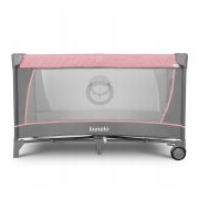Lionelo - Patut pliant cu doua nivele Flower Cu arcada, 120x60 cm, Roz BYNLO-FLOWER_FLAMINGO