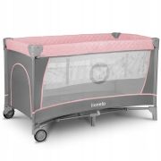 Lionelo - Patut pliant cu doua nivele Flower Cu arcada, 120x60 cm, Roz BYNLO-FLOWER_FLAMINGO