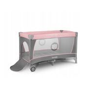 Lionelo - Patut pliant cu doua nivele Flower Cu arcada, 120x60 cm, Roz BYNLO-FLOWER_FLAMINGO