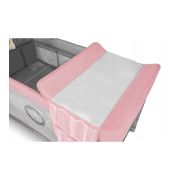 Lionelo - Patut pliant cu doua nivele Flower Cu arcada, 120x60 cm, Roz BYNLO-FLOWER_FLAMINGO