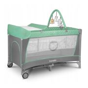 Lionelo - Patut pliant cu doua nivele Flower Cu arcada, 120x60 cm, Turcoaz BYNLO-FLOWER_TURQUOISE