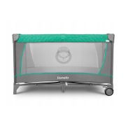 Lionelo - Patut pliant cu doua nivele Flower Cu arcada, 120x60 cm, Turcoaz BYNLO-FLOWER_TURQUOISE