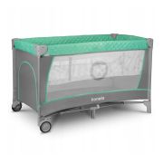 Lionelo - Patut pliant cu doua nivele Flower Cu arcada, 120x60 cm, Turcoaz BYNLO-FLOWER_TURQUOISE