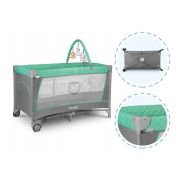 Lionelo - Patut pliant cu doua nivele Flower Cu arcada, 120x60 cm, Turcoaz BYNLO-FLOWER_TURQUOISE