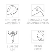 Scaun auto Asalvo Virafix, 0-18 kg, cu picior si rotire 360 grade FUNK17697