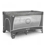 Lionelo - Patut pliant cu doua nivele Flower Cu arcada, 120x60 cm, Gri BYNLO-FLOWER_GREY_SCANDI