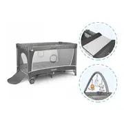 Lionelo - Patut pliant cu doua nivele Flower Cu arcada, 120x60 cm, Gri BYNLO-FLOWER_GREY_SCANDI