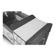 Lionelo - Patut pliant cu doua nivele Flower Cu arcada, 120x60 cm, Gri BYNLO-FLOWER_GREY_SCANDI