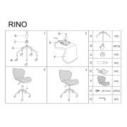 Scaun birou copii sl rino alb - negru drm4746