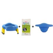Potette Plus, Pachet Olita portabila, liner, 10 pungi biodegradabile, 700g, 14 luni+, albastra KDCKDS229