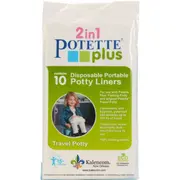 Potette Plus, Pachet Olita portabila, liner, 10 pungi biodegradabile, 700g, 14 luni+, albastra KDCKDS229