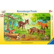 PUZZLE PUIUTI DE ANIMALE IN PADURE, 15 PIESE - ARTRVSPC06376