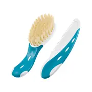 Set Nuk perie par natural si piepten Bleu ERFMAR-N2907