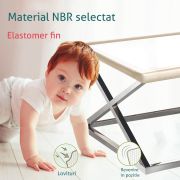 Set Rola protectie multifunctionala XXL de 6m si 8 aparatori moi pentru colturi Bambinice BN008 BBJBN008_Alb