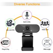 Camera Web 1080P, USB 2.0, FullHD, Trepied inclus In One IO0026 BBJIO0026_Negru