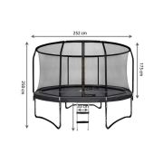 Trambulina de gradina 244cm cu plasa si scarita  Malatec MY2838 BBJMY2838_Negru