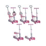 Trotineta buburuza 5 in 1 cu roti Led Kruzzel MY2841 BBJMY2841_Roz