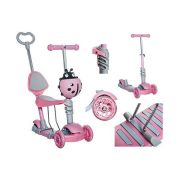 Trotineta buburuza 5 in 1 cu roti Led Kruzzel MY2841 BBJMY2841_Roz
