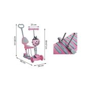 Trotineta buburuza 5 in 1 cu roti Led Kruzzel MY2841 BBJMY2841_Roz
