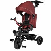 Lionelo - Tricicleta Kori Red Burgundy Suport picioare, Control al directiei, Scaun reversibil, Rotire 360 grade, Pliabila BYNLO-KORI_RED_BURGUNDY