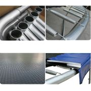 Set Trambulina 244 cm cu plasa si scarita  In One IO0028 BBJIO0028_Albastru