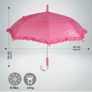 Umbrela manuala 42 cm cu inchidere cu siguranta roz Cool Kids Perletti - SOLPE15551