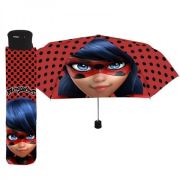 Umbrela manuala 50 cm cu inchidere cu siguranta si protectie pentru vant Miraculous Lady Bug - SOLPE75262
